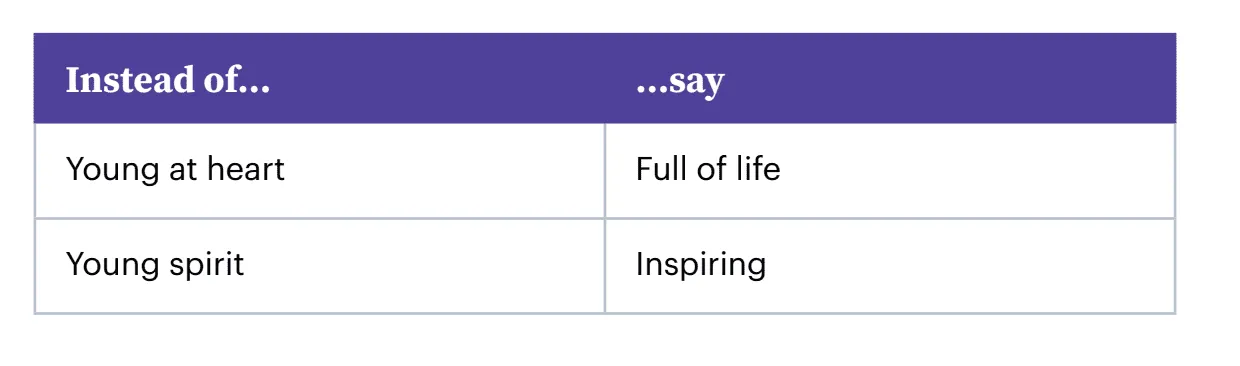 List of alternatives for collocations with "young" 